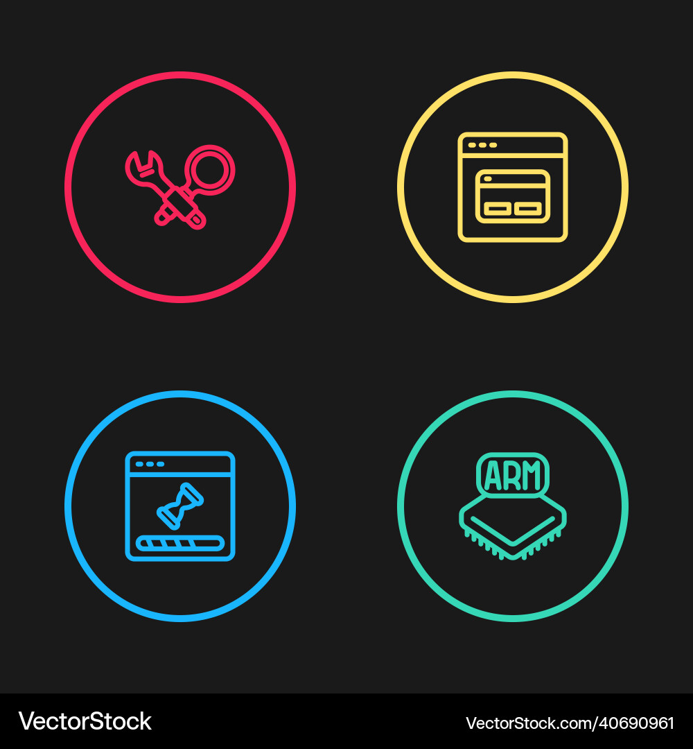 Set line loading data window processor search Set line loading data window processor search vector image