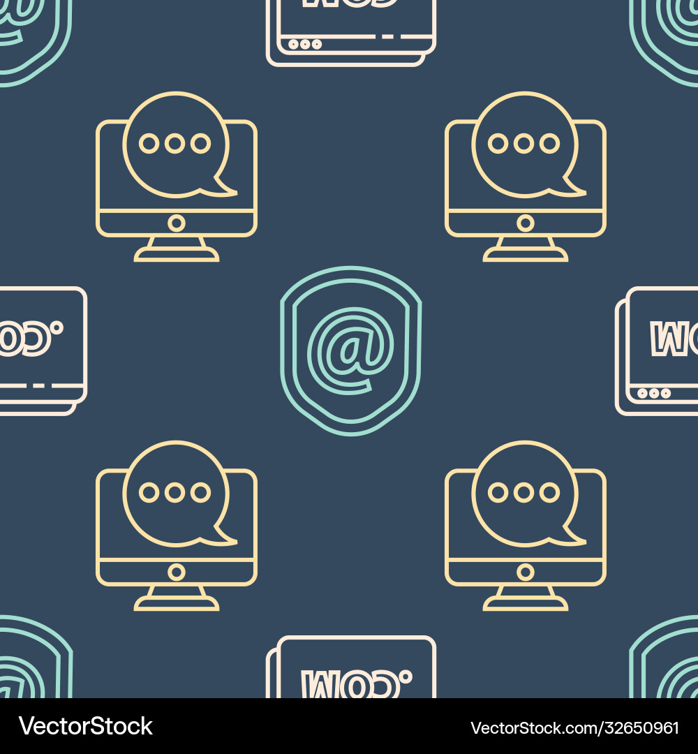 Set line website template chat messages vector image