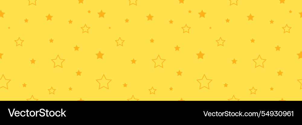 Stars web banner seamless pattern endless texture Vector Image