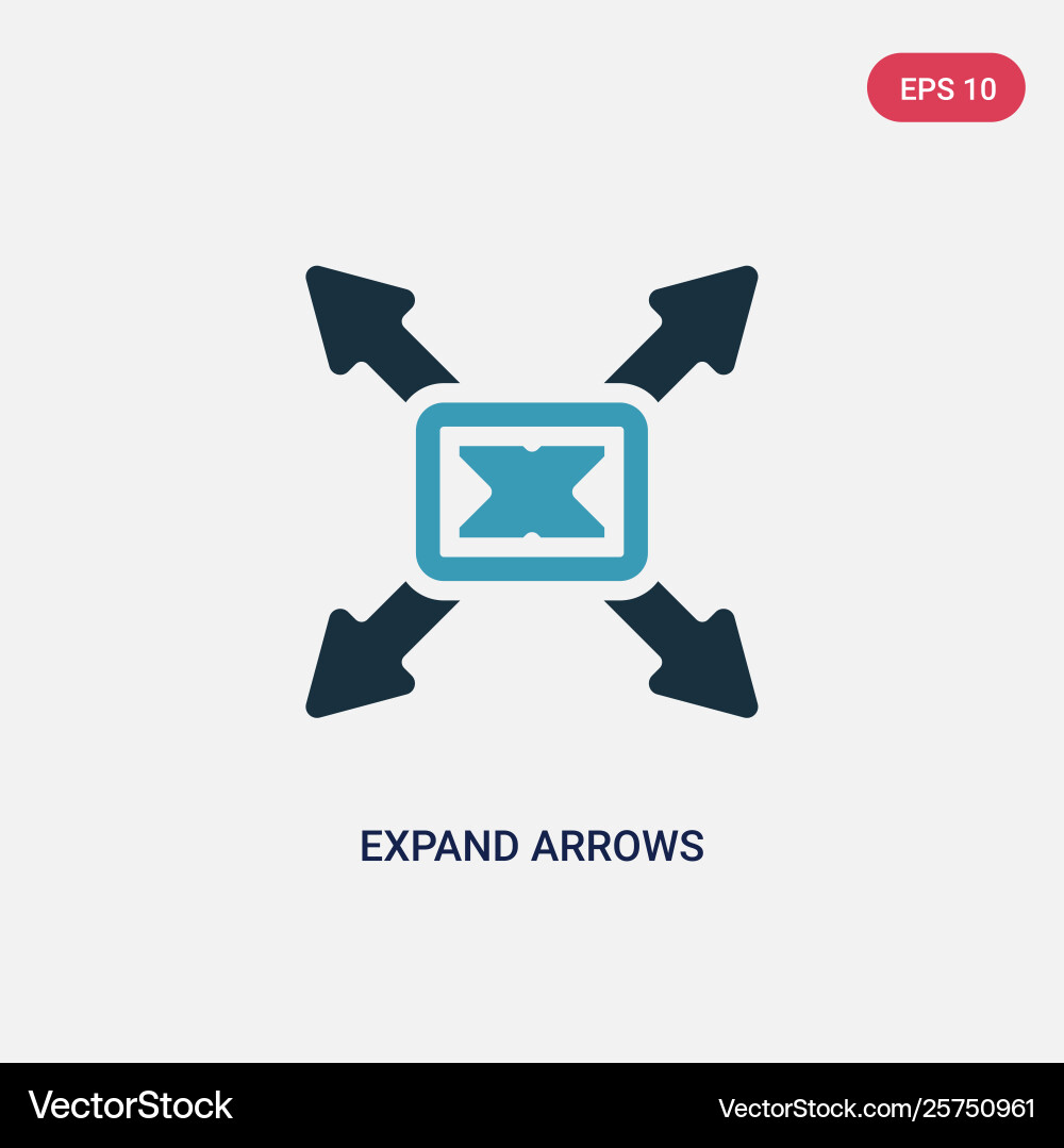 Two color expand arrows icon from user interface Two color expand arrows icon from user interface vector image