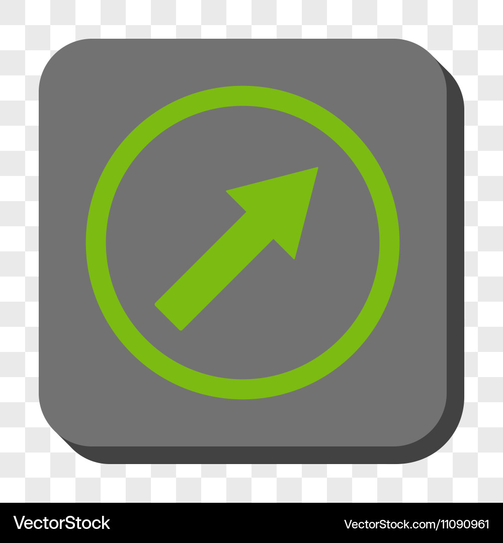 Up-right rounded arrow square button vector image