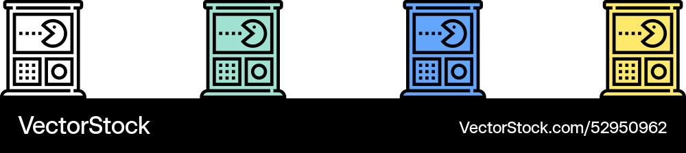 Arcade-Ikone grün blau und gelb Stil Arcade-Ikone grün blau und gelb Stil vektorbild