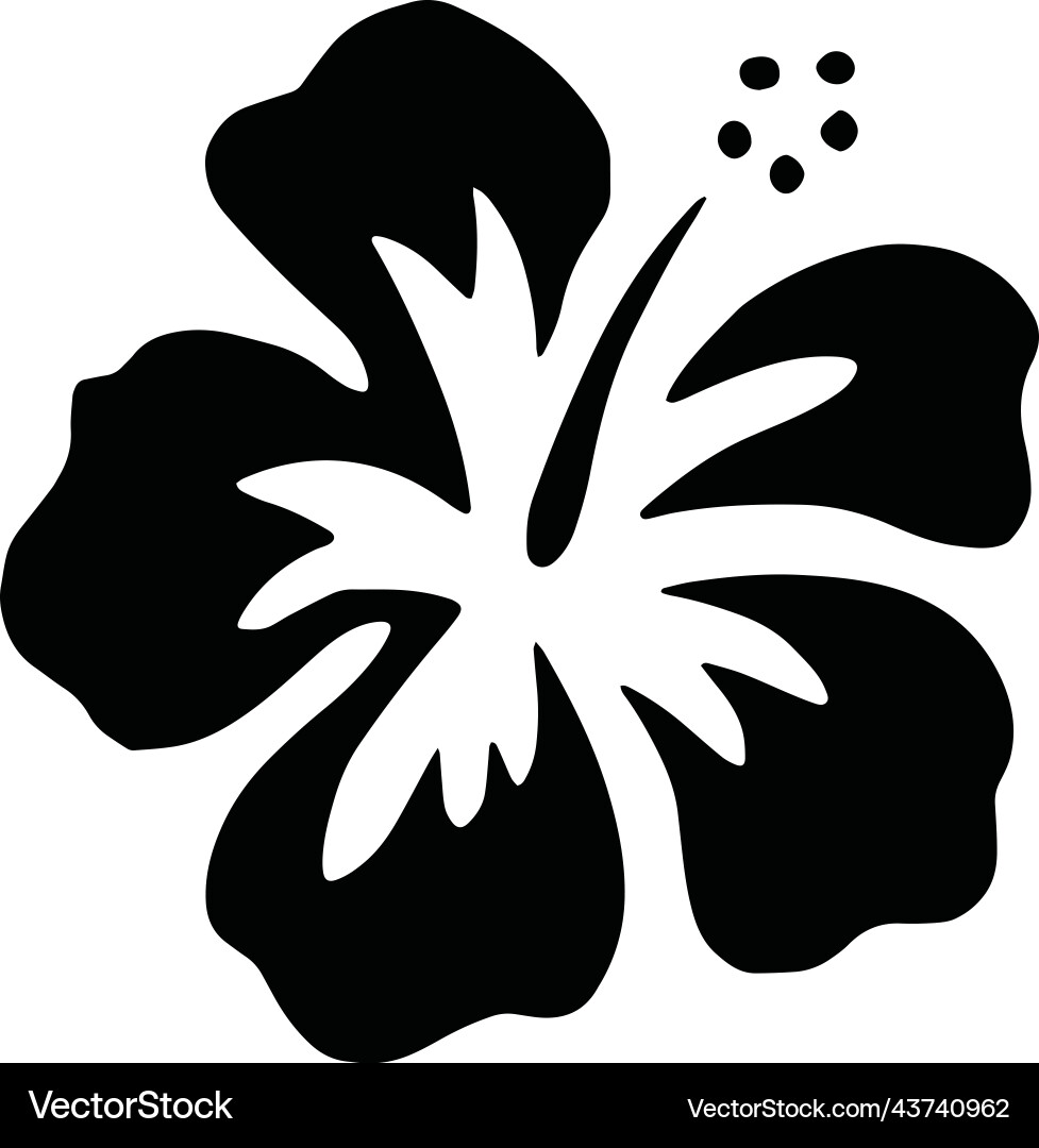 Beautiful blossom hibiscus hawaii hawaiian flower Vector Image