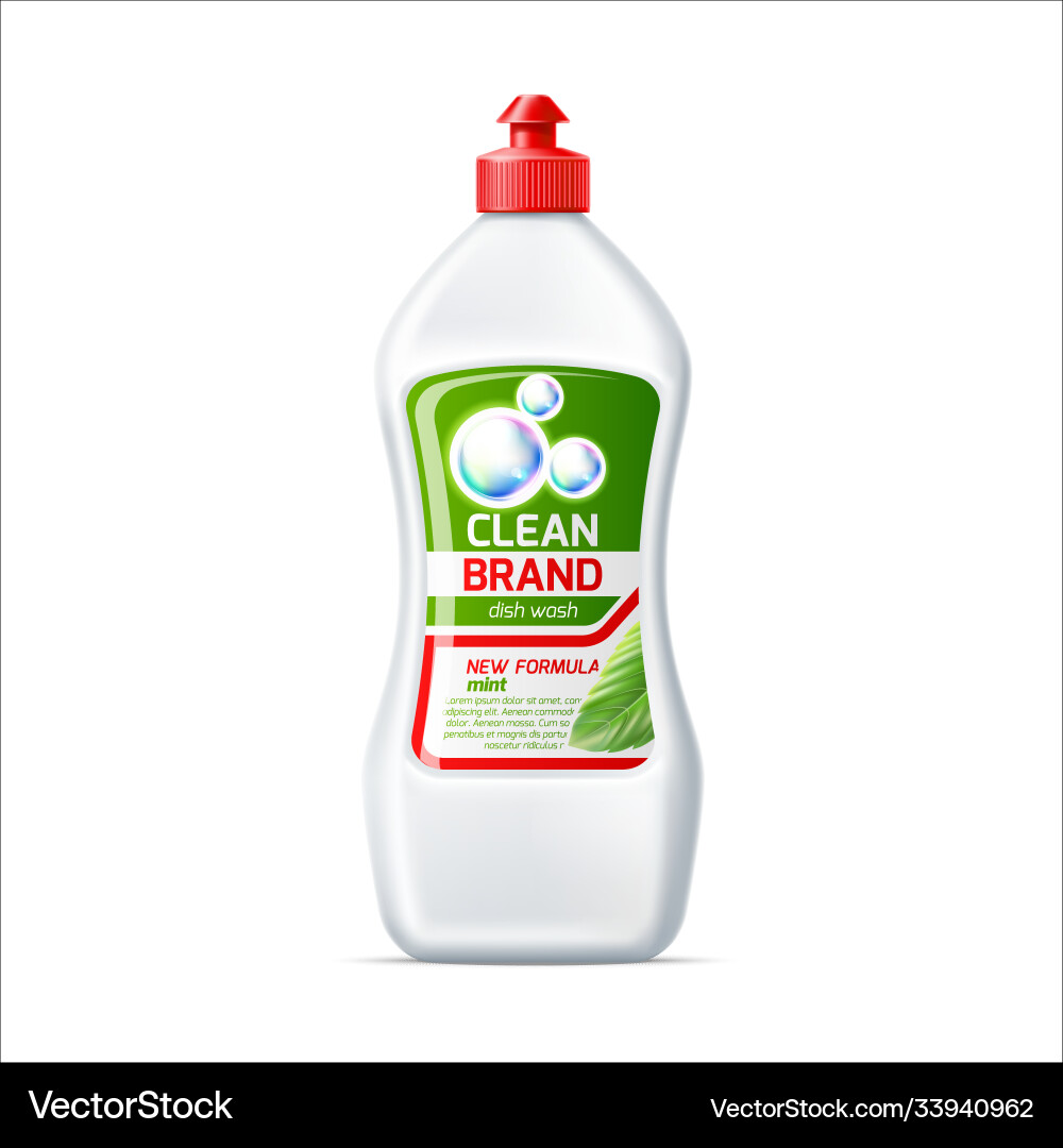 Blank dish washing detergent bottle mockup Blank dish washing detergent bottle mockup vector image