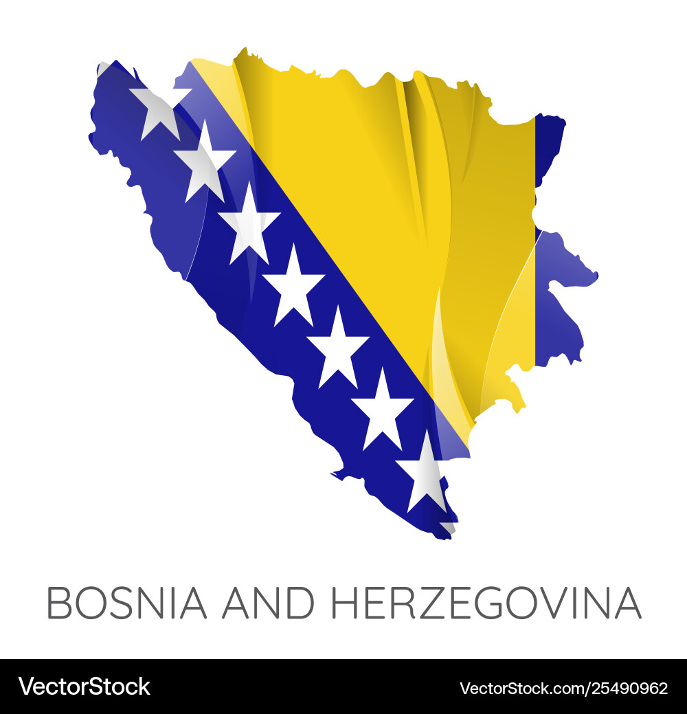 Bosnien und Herzegowina Karte mit Flagge Vektorbild