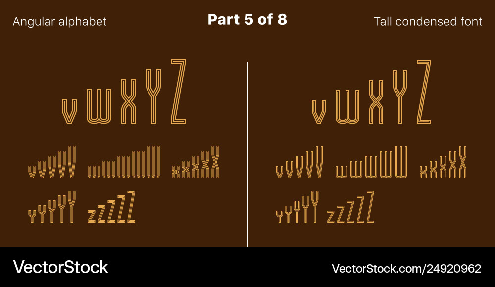 Condensed outlined sans serif font angular set Condensed outlined sans serif font angular set vector image
