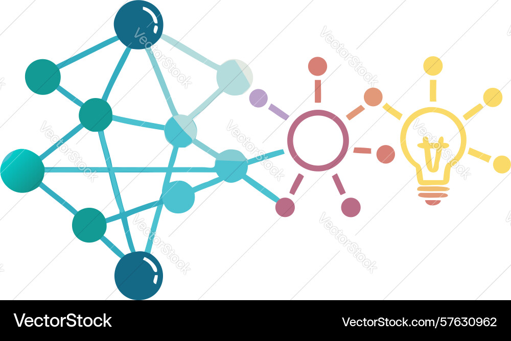 Connected idea network abstract design element vector image