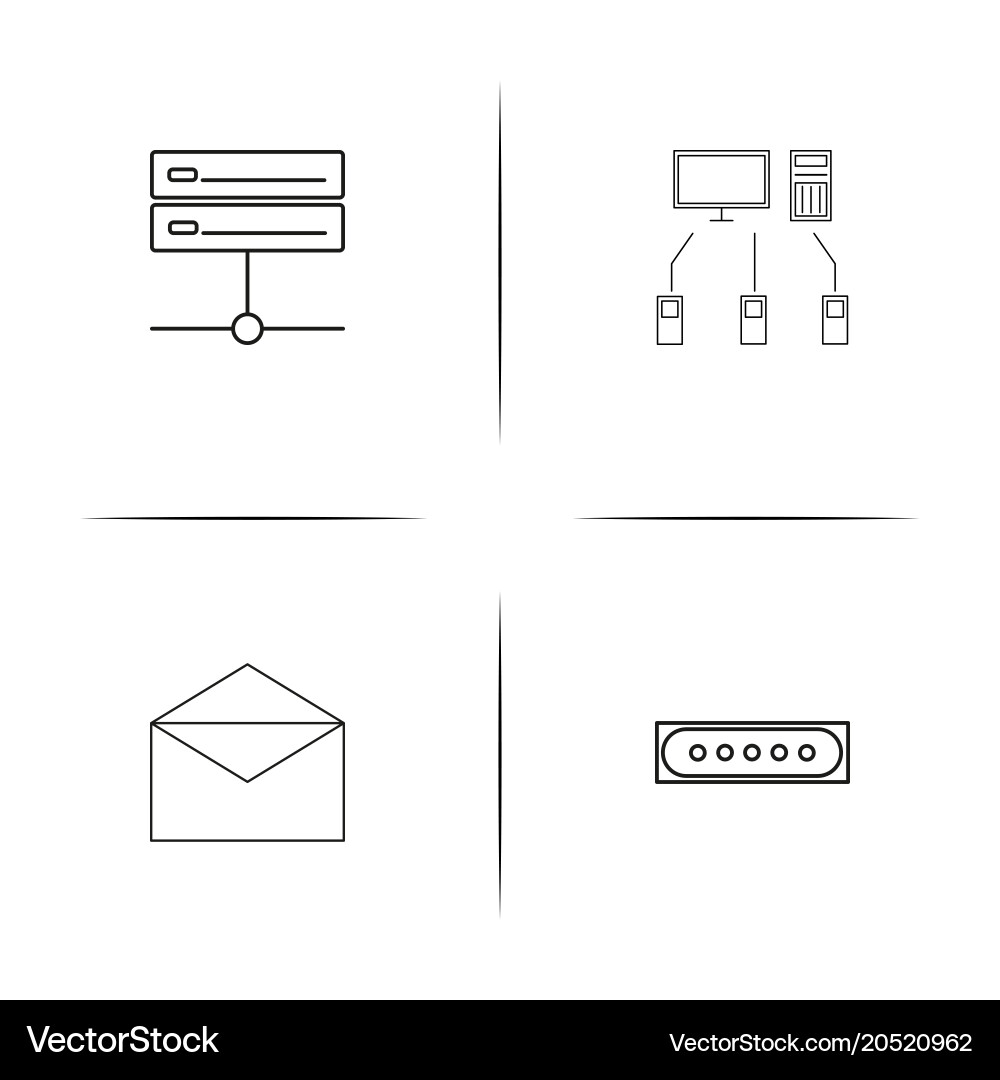 Cyber security simple linear icons set outlined vector image