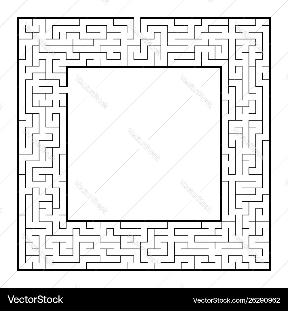 Difficult square labyrinth frame game for kids Difficult square labyrinth frame game for kids vector image