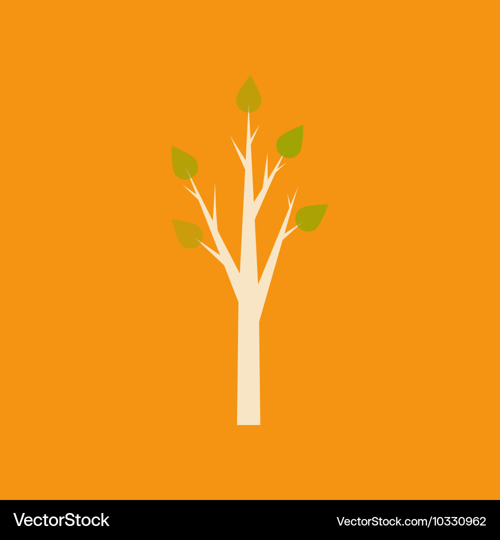 Flat with shadow icon and mobile application tree vector image