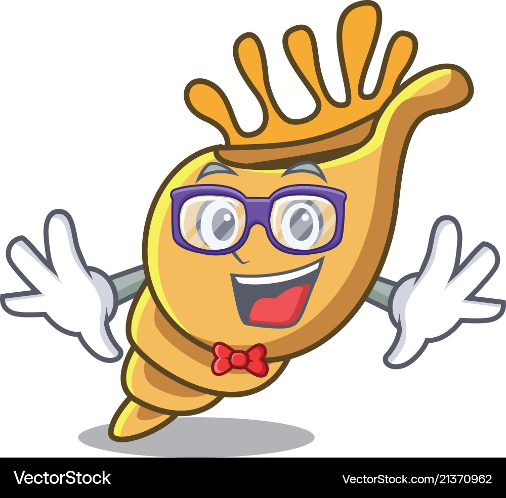 Geek exotic shell character cartoon Geek exotic shell character cartoon Vector Image