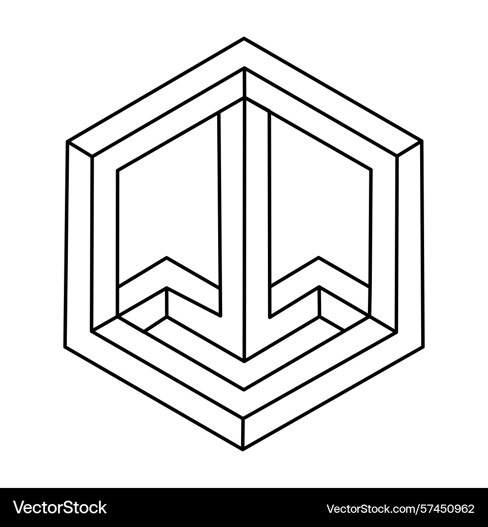 Geometric hexagon abstract design element Geometric hexagon abstract design element vector image