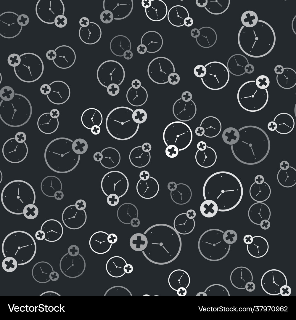 Grey clock delete icon isolated seamless pattern Grey clock delete icon isolated seamless pattern Vector Image