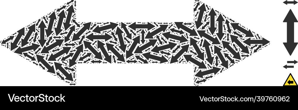 Horizontal exchange arrow icon recursion mosaic Horizontal exchange arrow icon recursion mosaic vector image