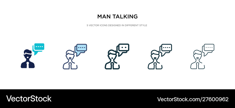 Man talking icon in different style two colored Man talking icon in different style two colored vector image