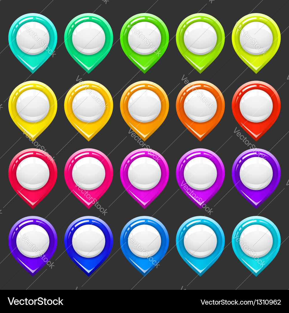 Mapping markers on a dark background vector image