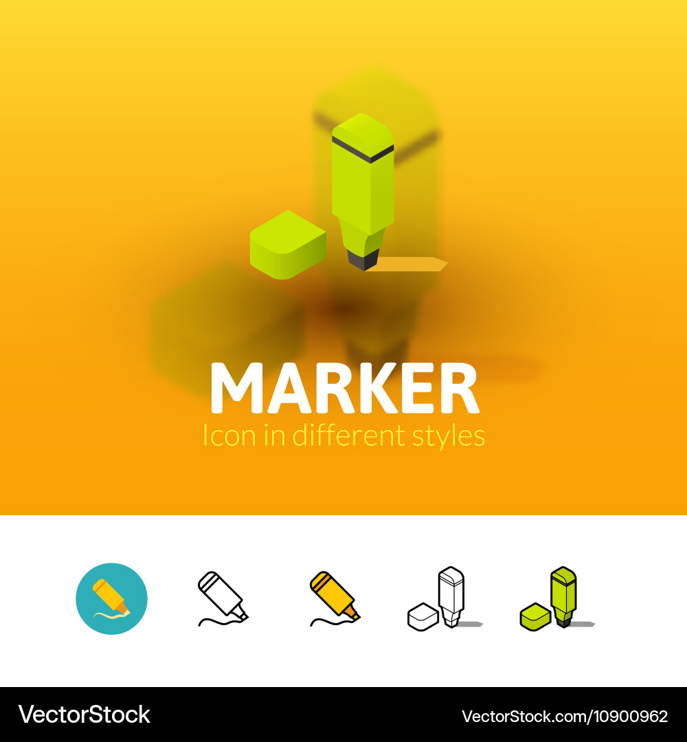 Marker icon in different style vector image
