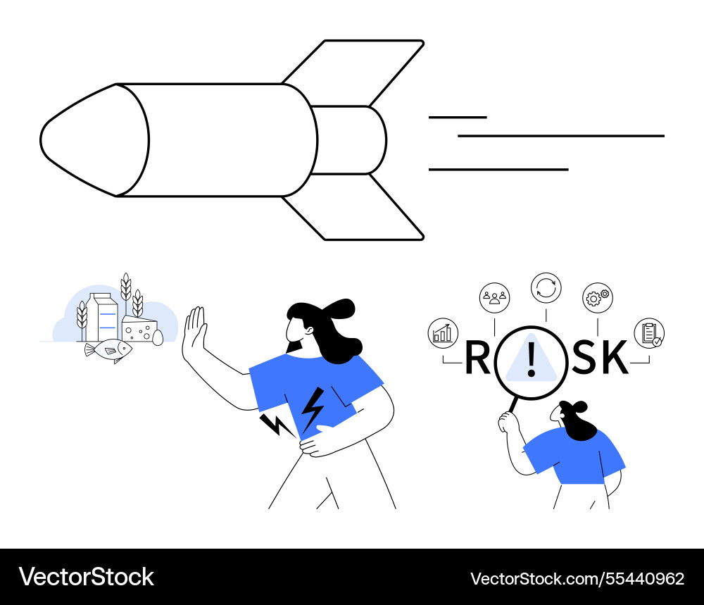Risk assessment with magnifying glass energy Risk assessment with magnifying glass energy Vector Image