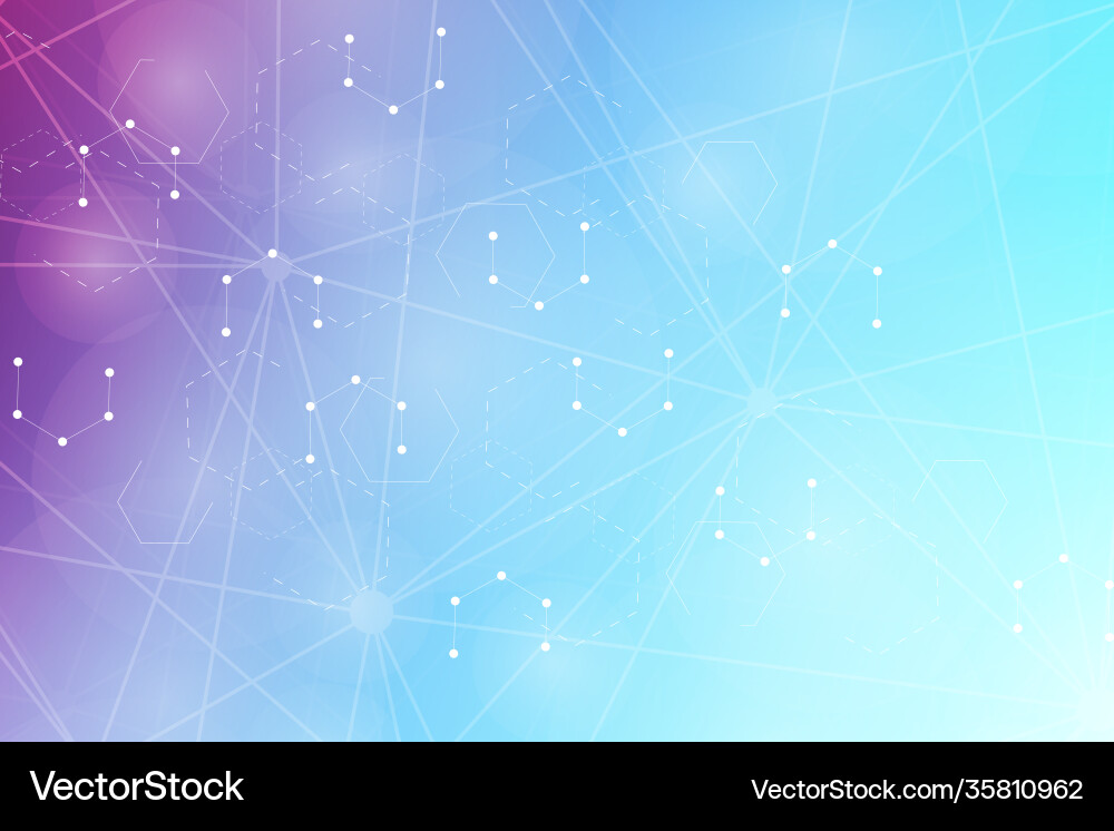 Science network pattern connecting lines and dots Vector Image