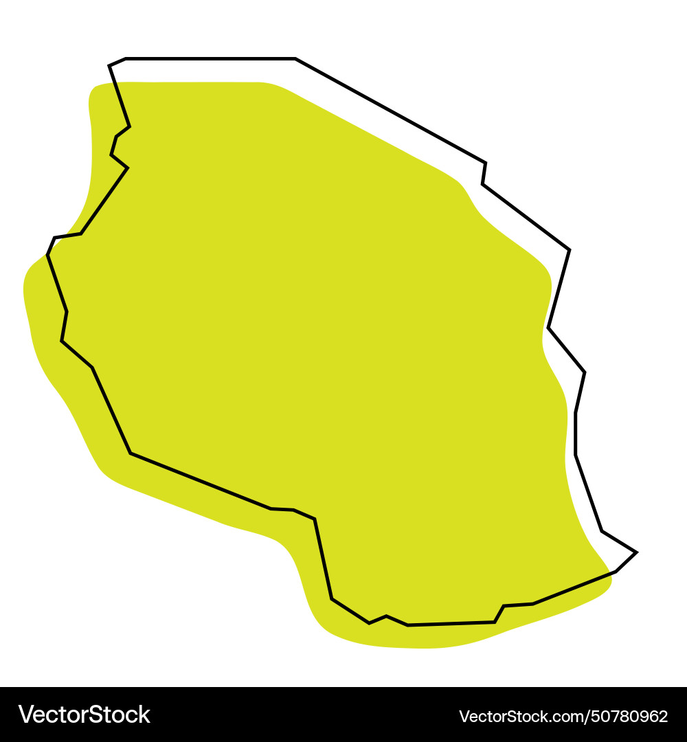 Tanzania simplified map Royalty Free Vector Image