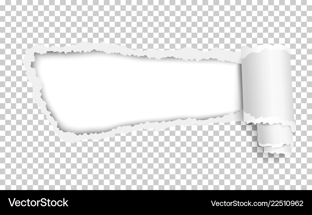 Torn hole in transparent paper with soft shadow Vector Image