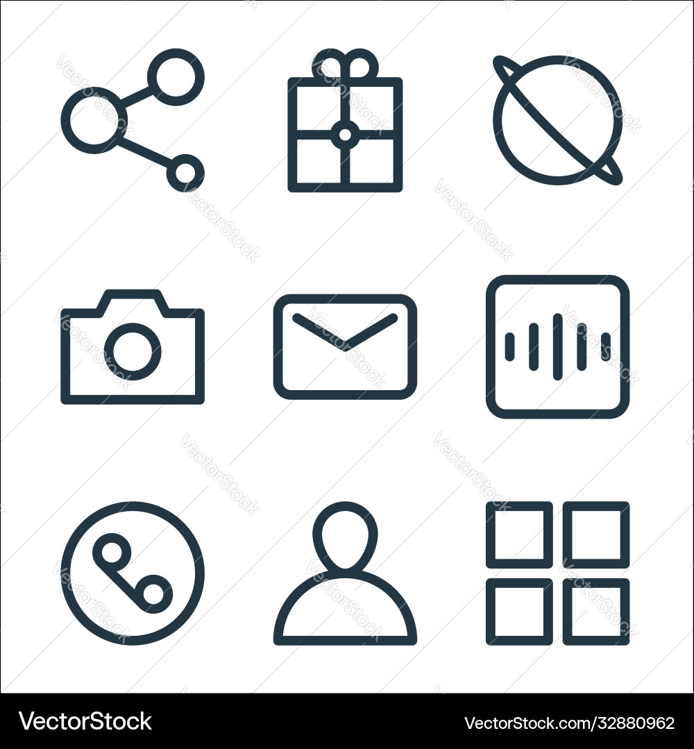 User interface line icons linear set quality User interface line icons linear set quality vector image