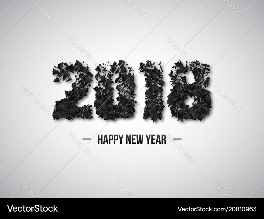 2018 abstract numeric new year concept vector image
