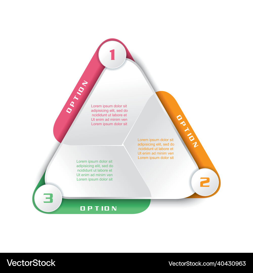 3 segments in triangle concept info design vector image