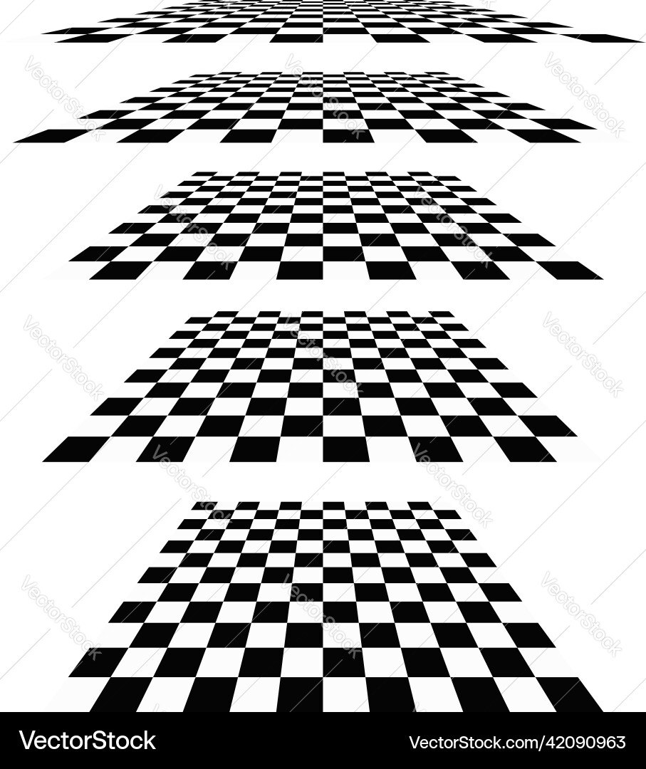 3d chessboard checkerboard pattern in perspective Vector Image