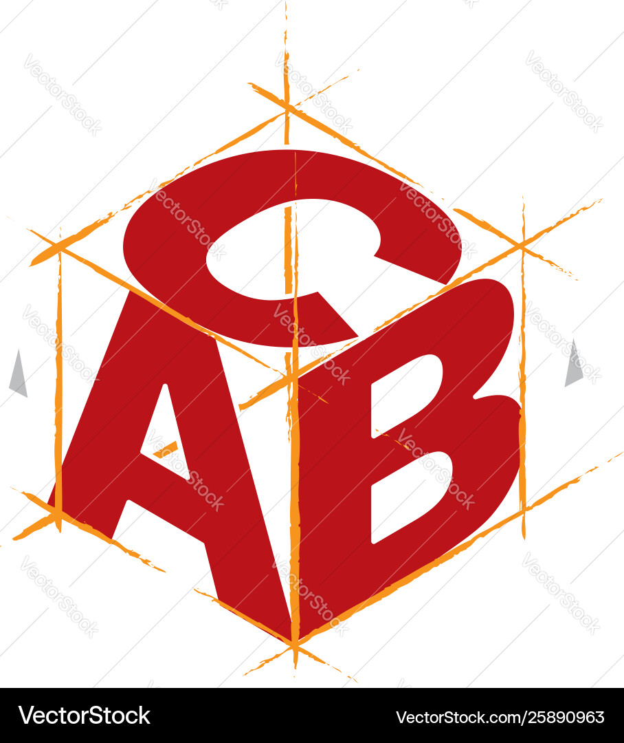 Abc cube with letters simple and clean Vector Image