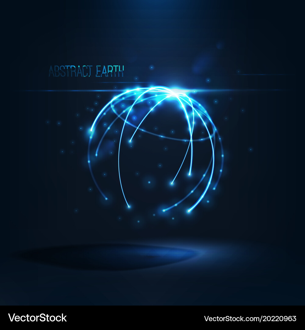 Abstract shape of glowing circles and particles Vector Image