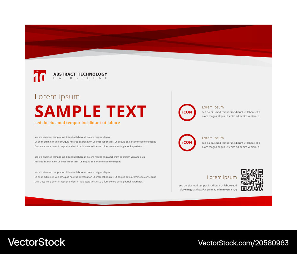 Abstract Technology Red Triangle Layout Vector Image
