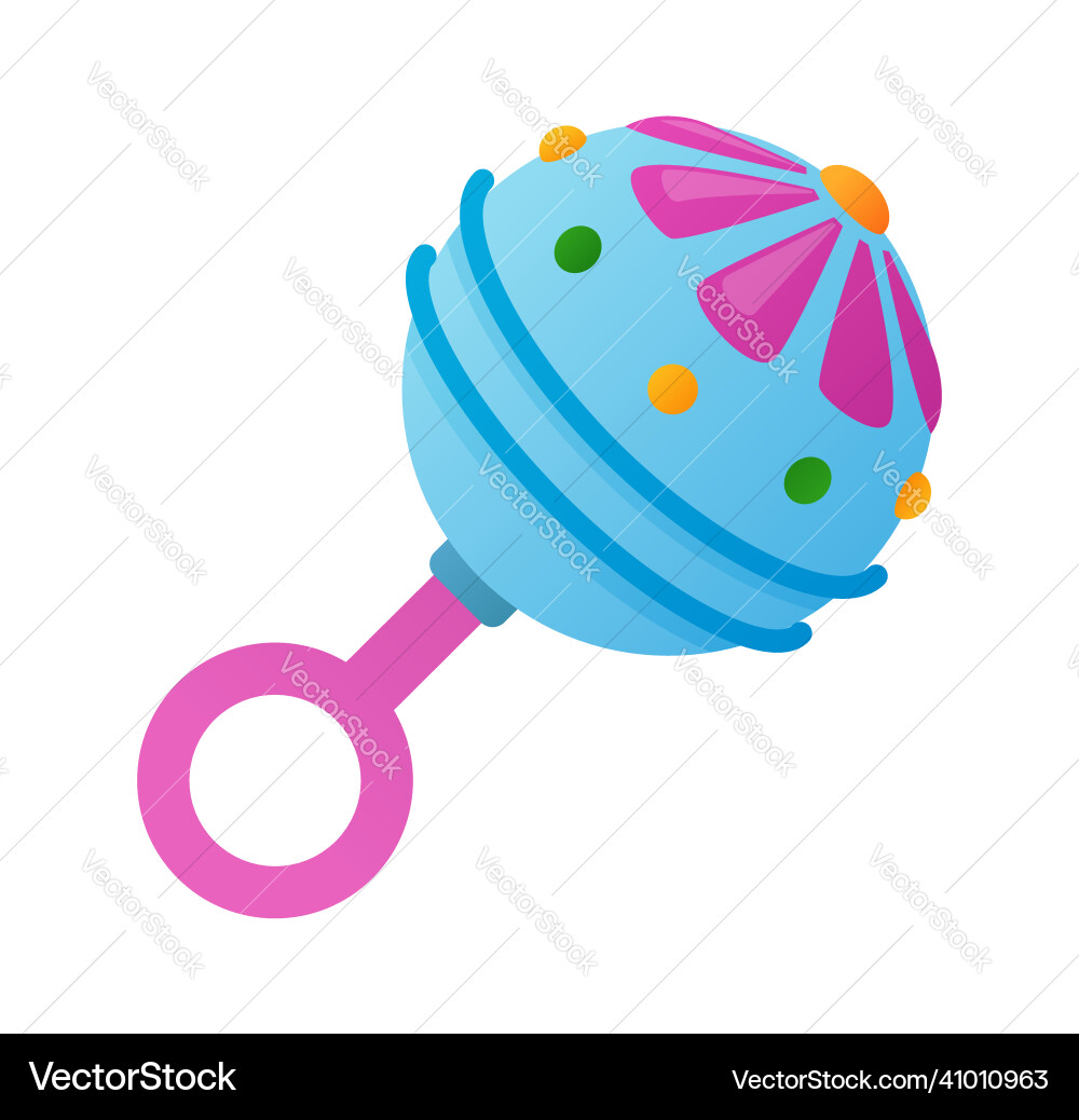 Baby rattle - modern flat design style isolated vector image