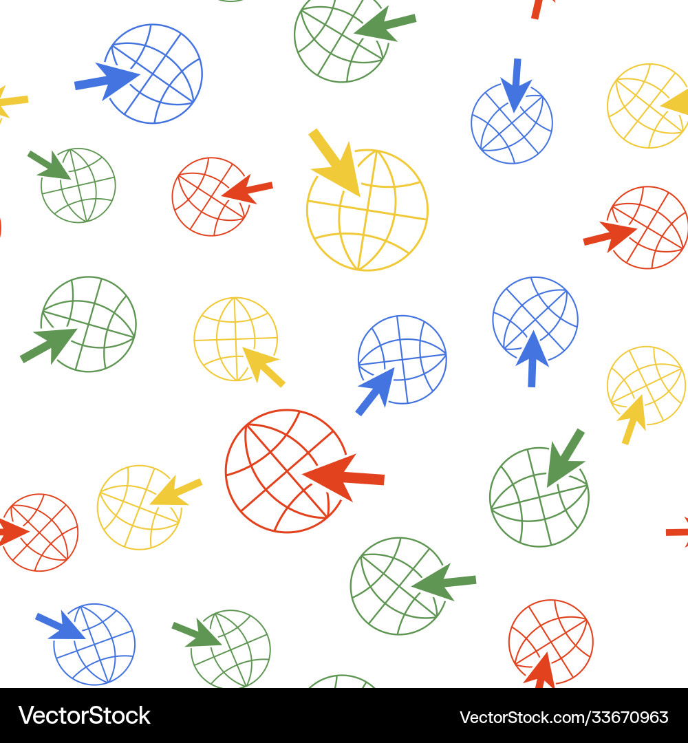 Color go to web icon isolated seamless pattern Color go to web icon isolated seamless pattern vector image