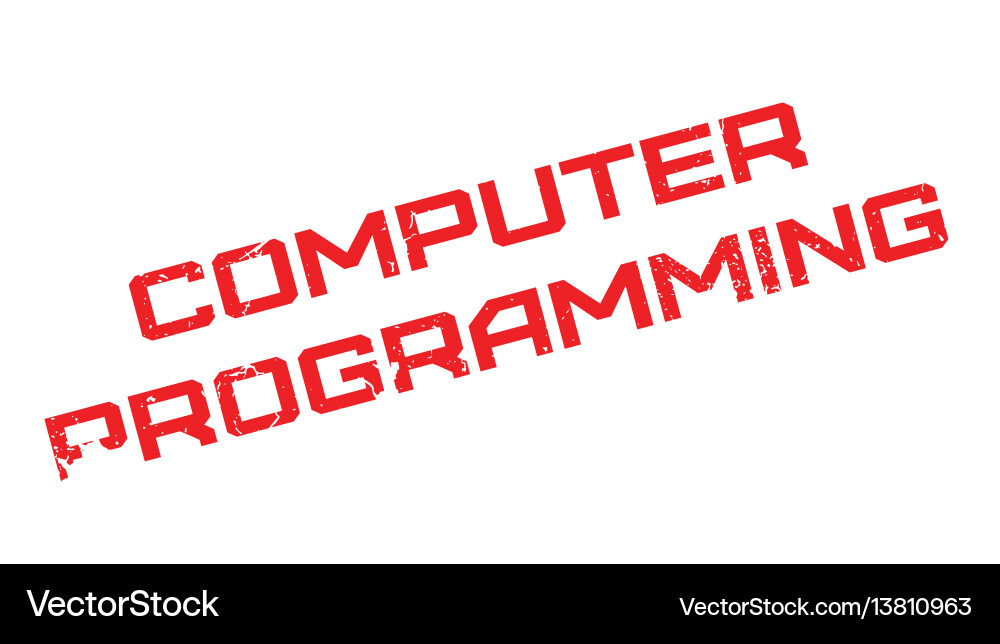 Computer programming rubber stamp Computer programming rubber stamp vector image