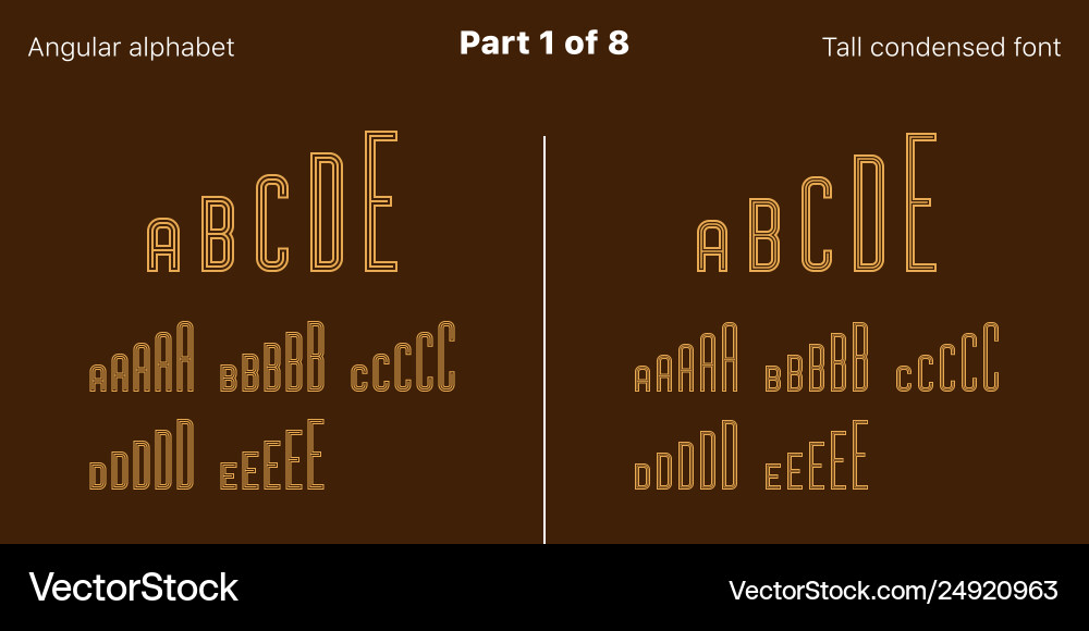 Condensed outlined sans serif font angular set Condensed outlined sans serif font angular set vector image