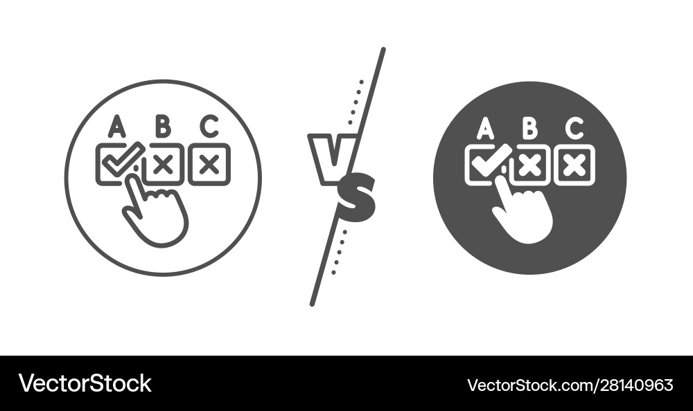 Correct checkbox line icon select answer sign Vector Image