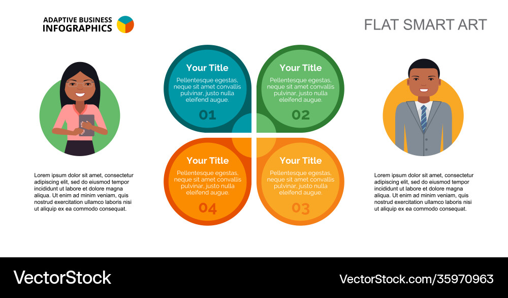 Cycle chart slide template vector image