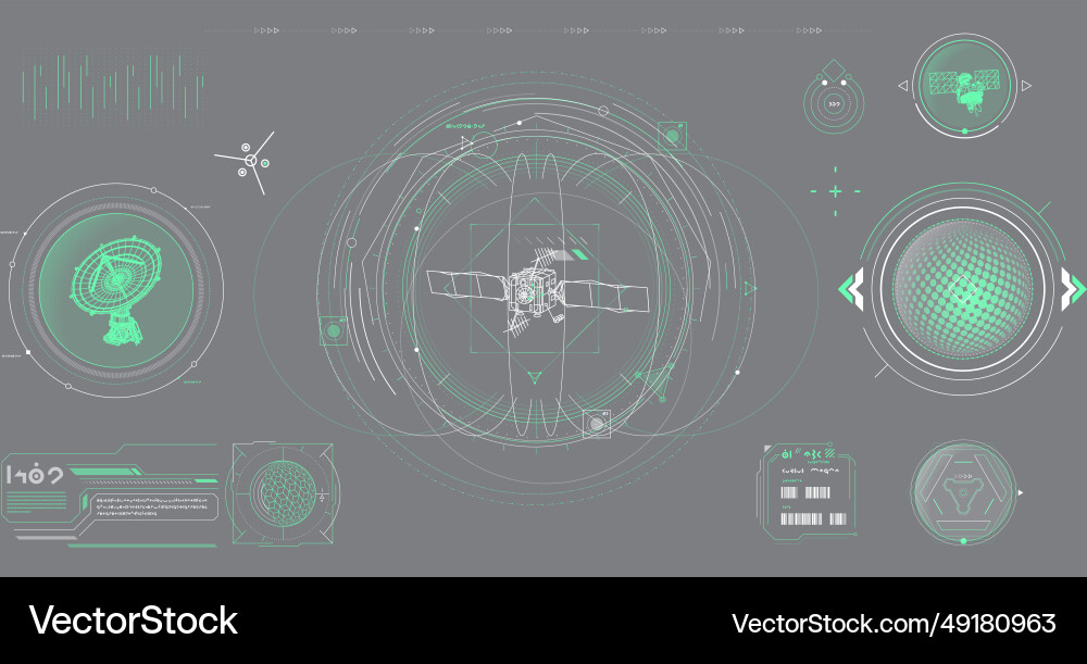 Data elements for sci-fi interface Data elements for sci-fi interface vector image