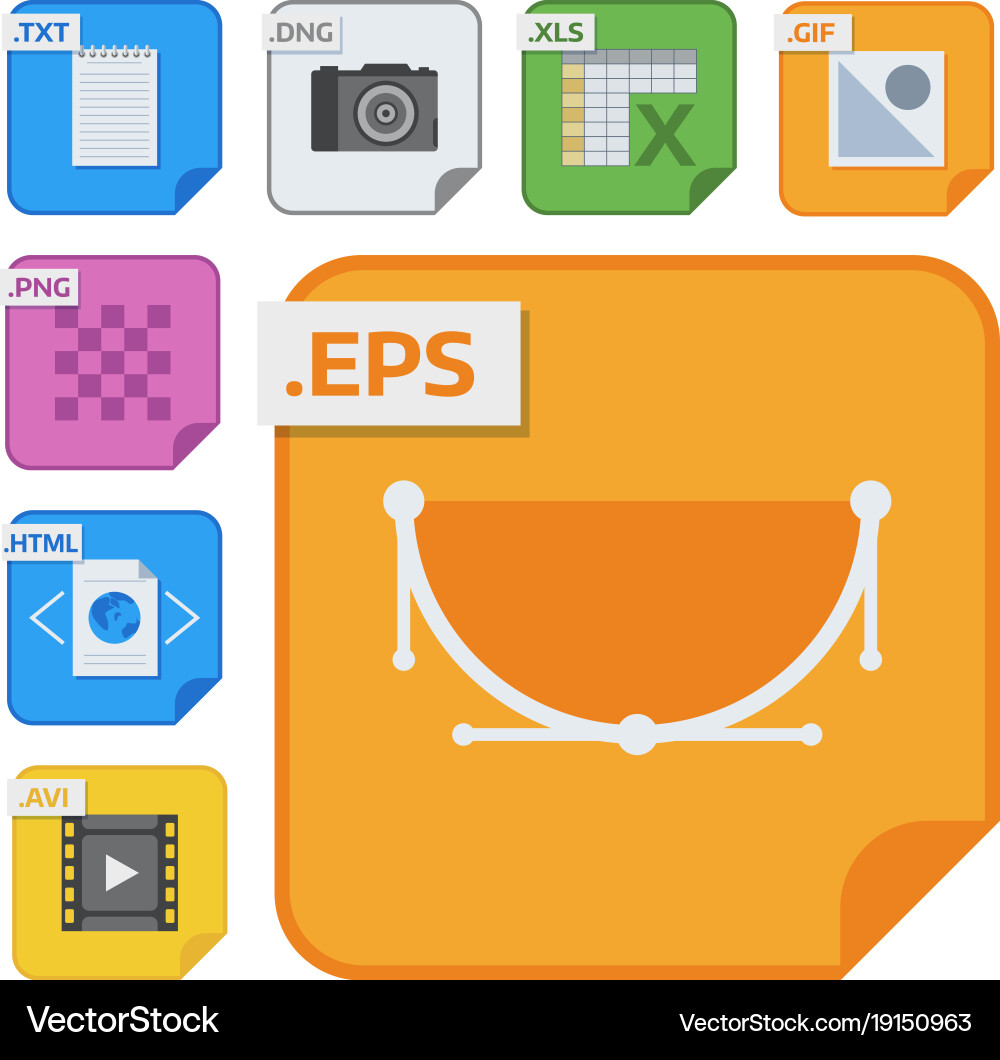 File types icons and formats labels vector image
