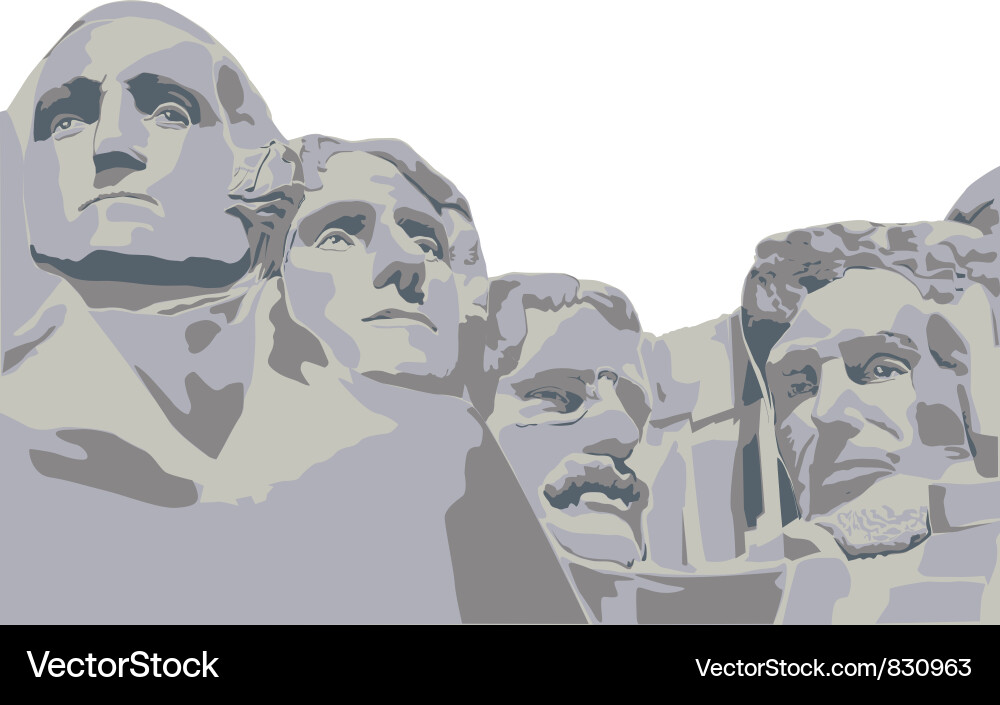 Four Presidents Mount Rushmore Royalty Free Vector Image Four Presidents Mount Rushmore Royalty Free Vector Image