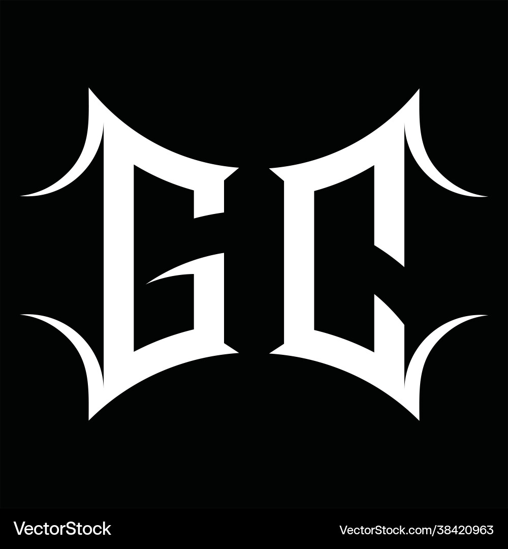Gc logo monogram with abstract shape design Vector Image