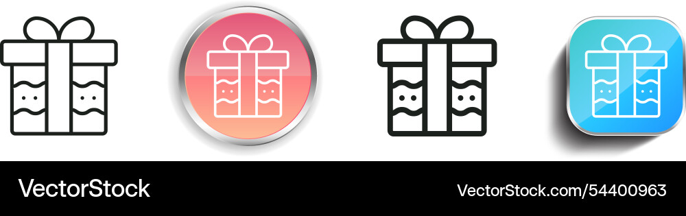 Giftbox icon thin linear regular and button style vector image