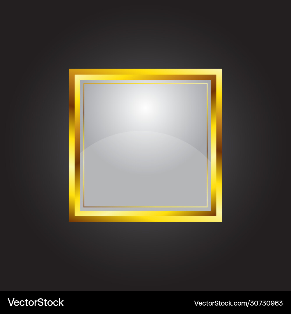 Golden empty badge label design Vector Image