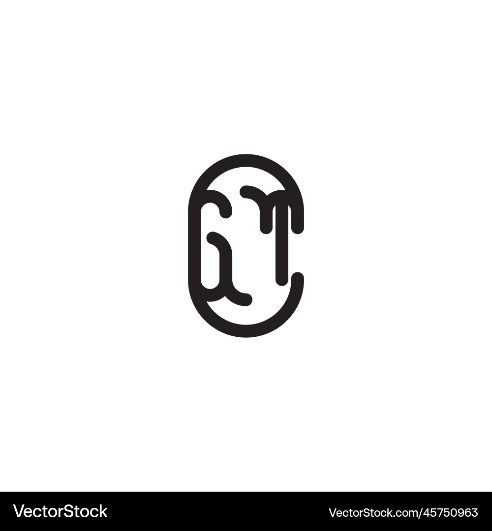 Gt line simple round initial concept with high Gt line simple round initial concept with high Vector Image