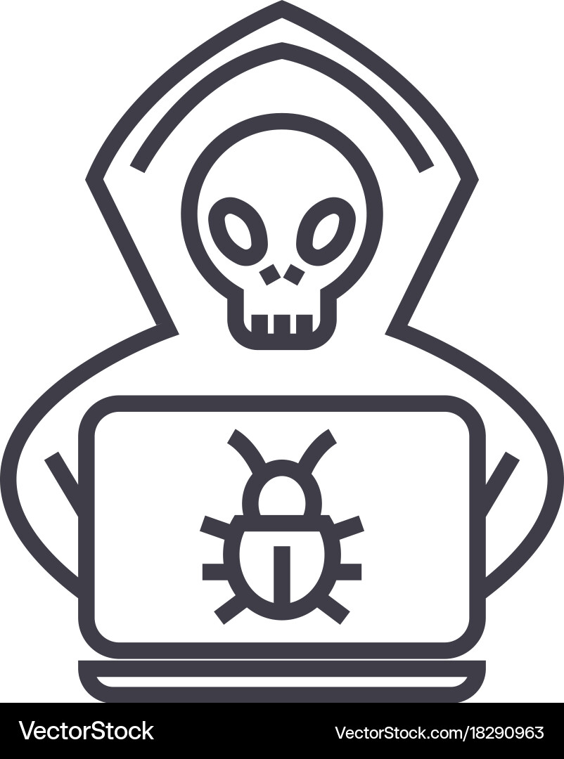Hacker Concept Thin Line Icon vector image