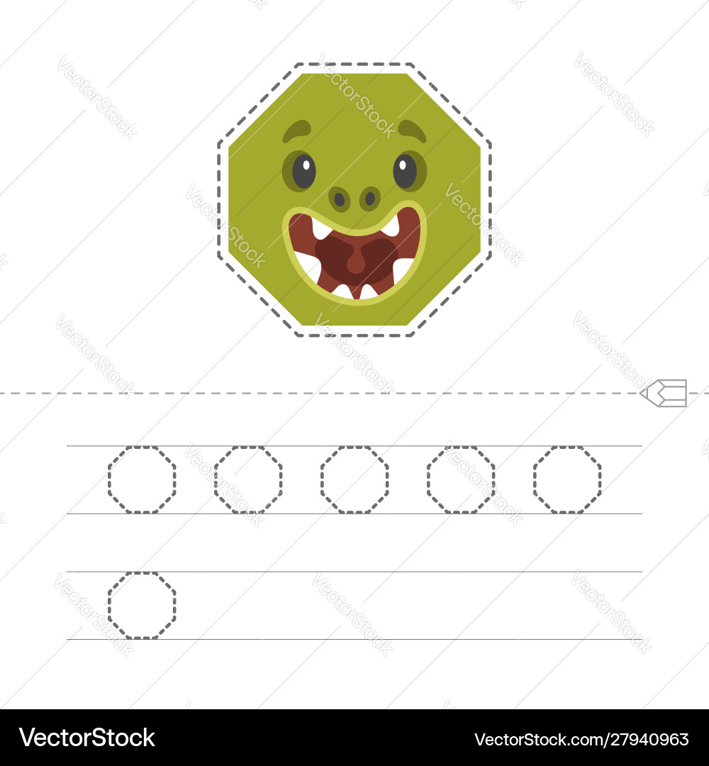 Learning to draw a octagon Learning to draw a octagon vector image