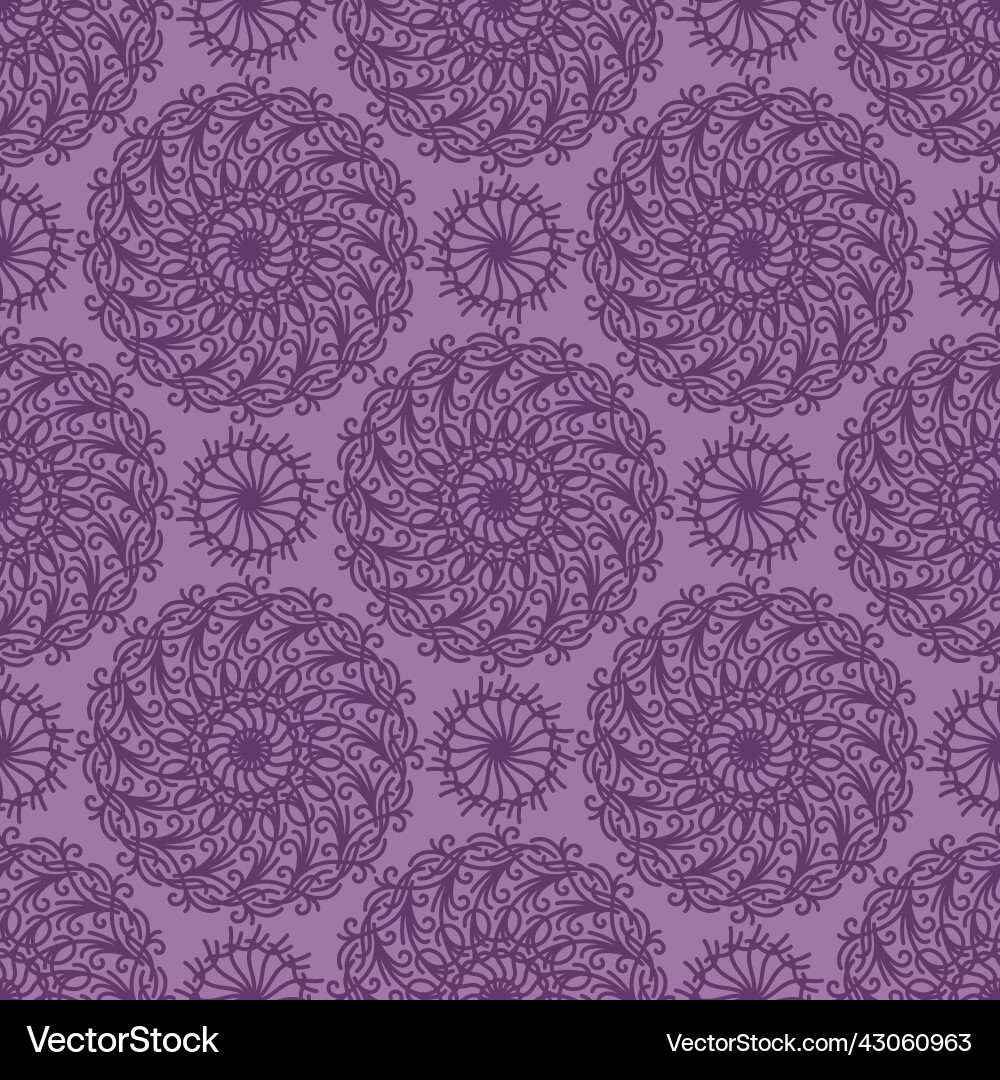 Lilac seamless background with linear round Vector Image