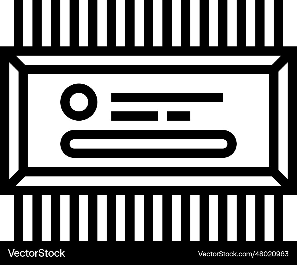 Microcontroller electrical engineer line icon Microcontroller electrical engineer line icon vector image