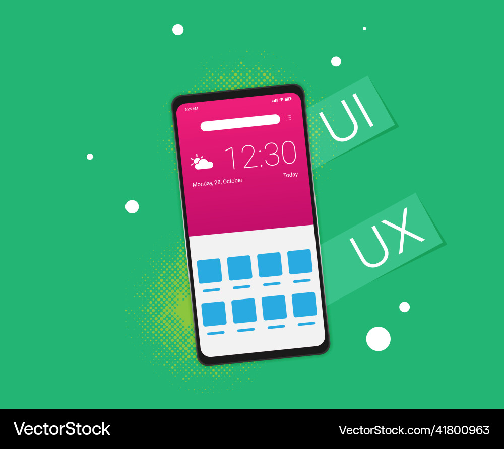 Mobile application interface flat Mobile application interface flat vector image